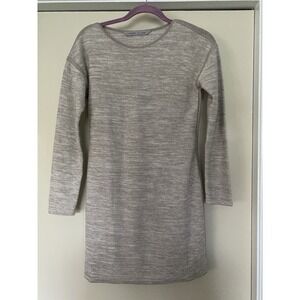 Athleta Retreat Oatmeal Marled Heathered Knit Cotton Sweater Dress Women's Small